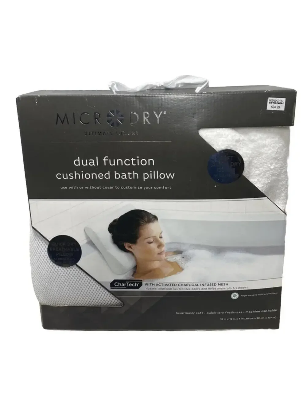 Brand New BED BATH & BEYOND Spa Bath Neck Pillow Cushion Head Rest